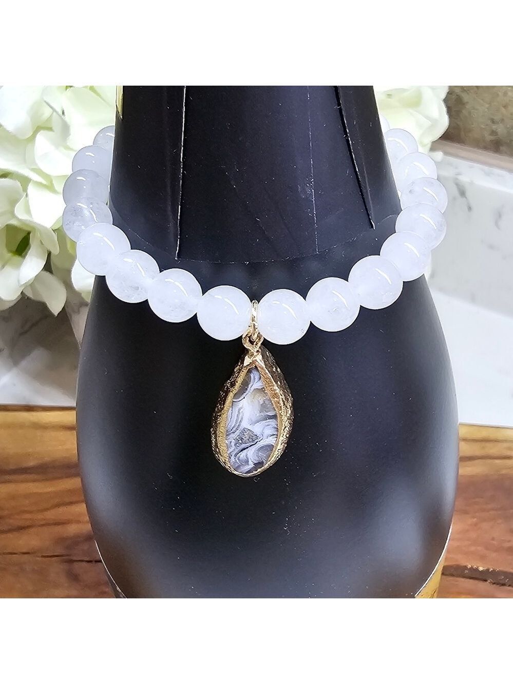 Druzy Dreams Stack Bracelets Set In White - Picture 2 of 7